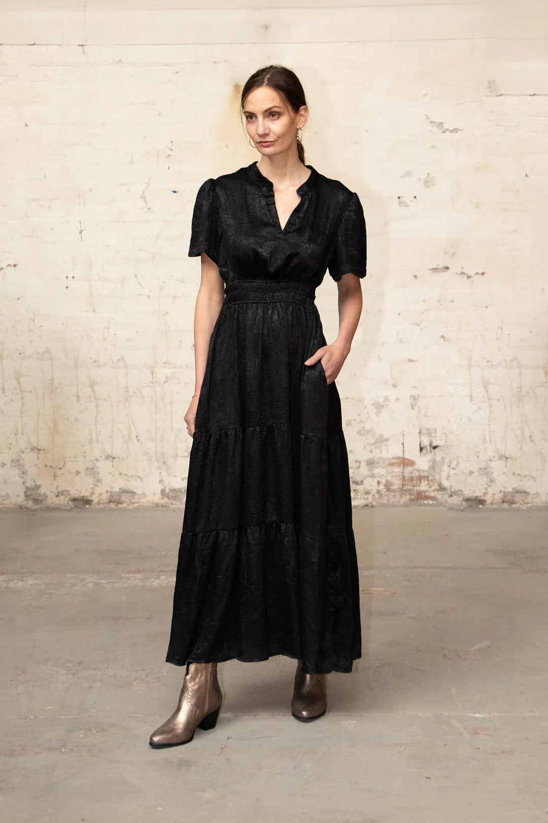 Black Tiered Maxi Dress