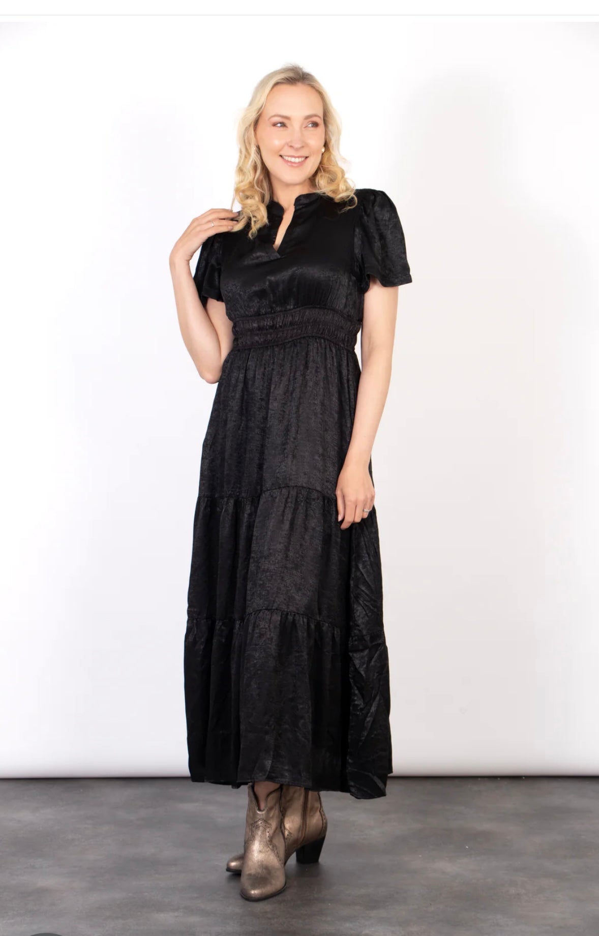 Black Tiered Maxi Dress