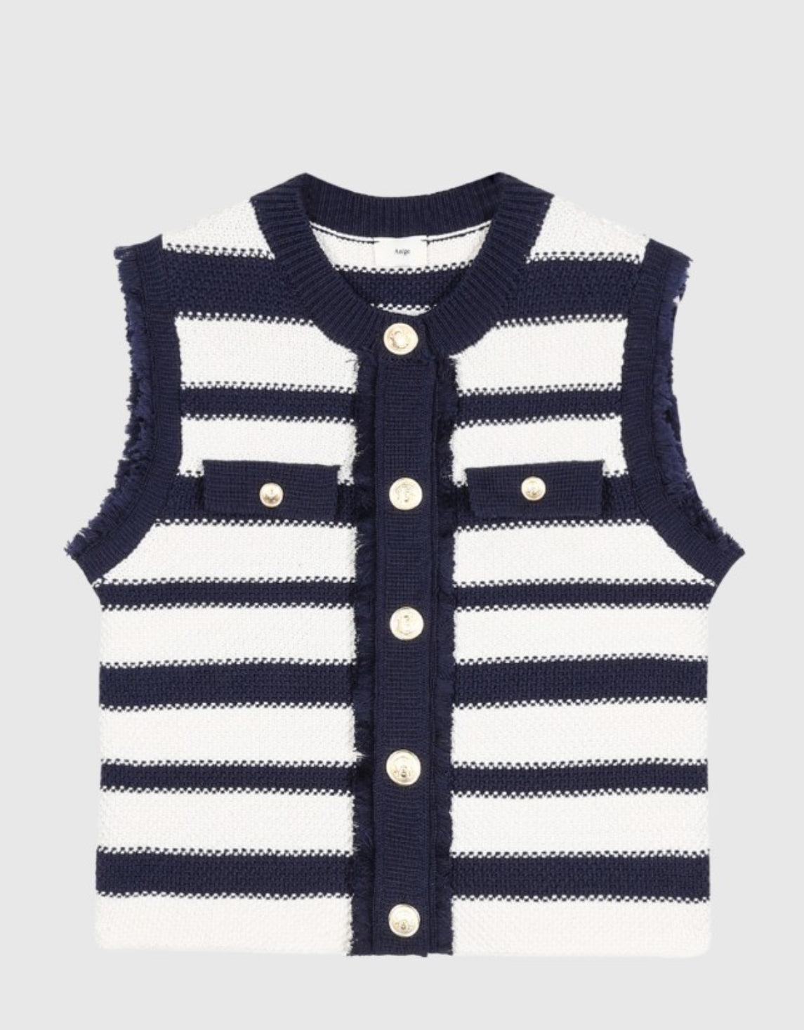 Blue Stripe Vest/Cardigan
