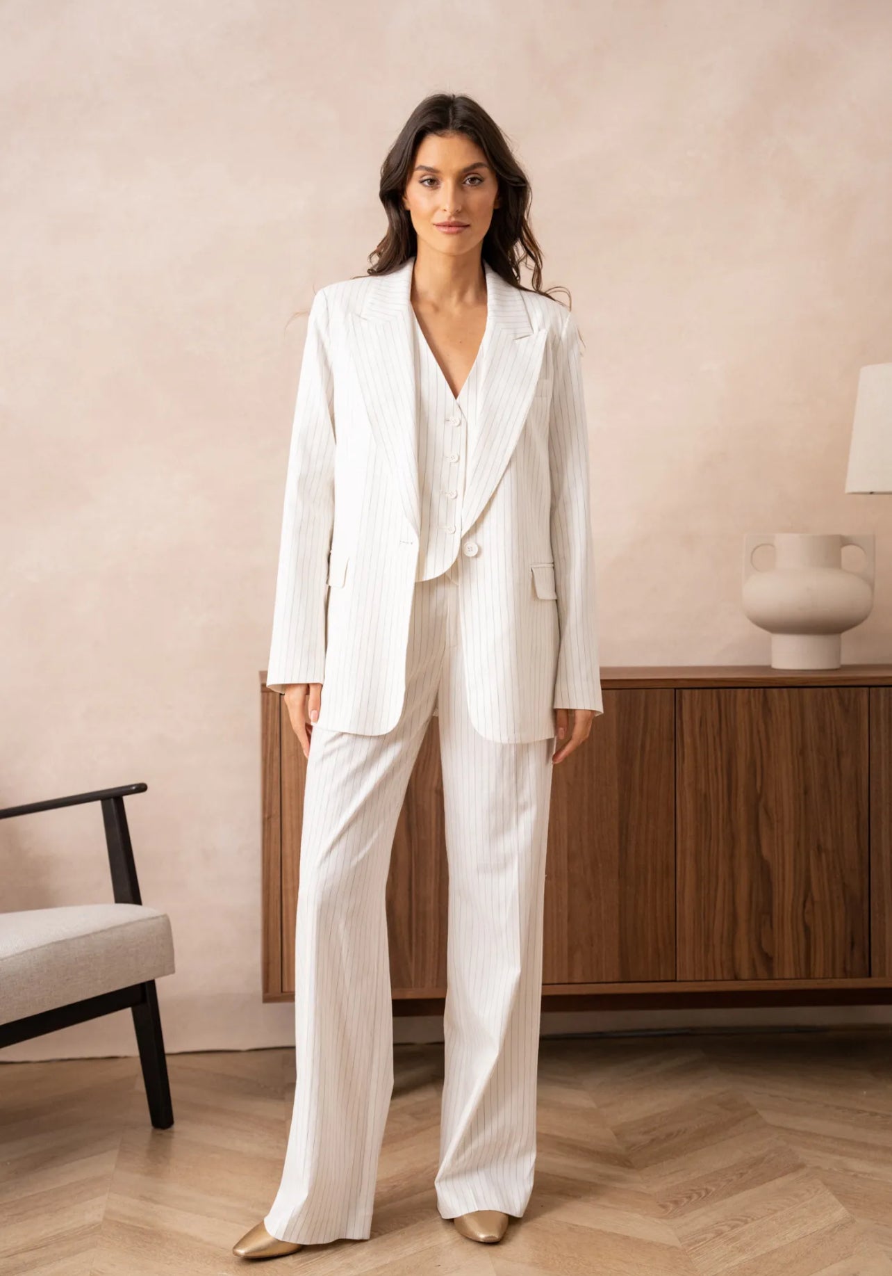Striped Linen Mix Blazer