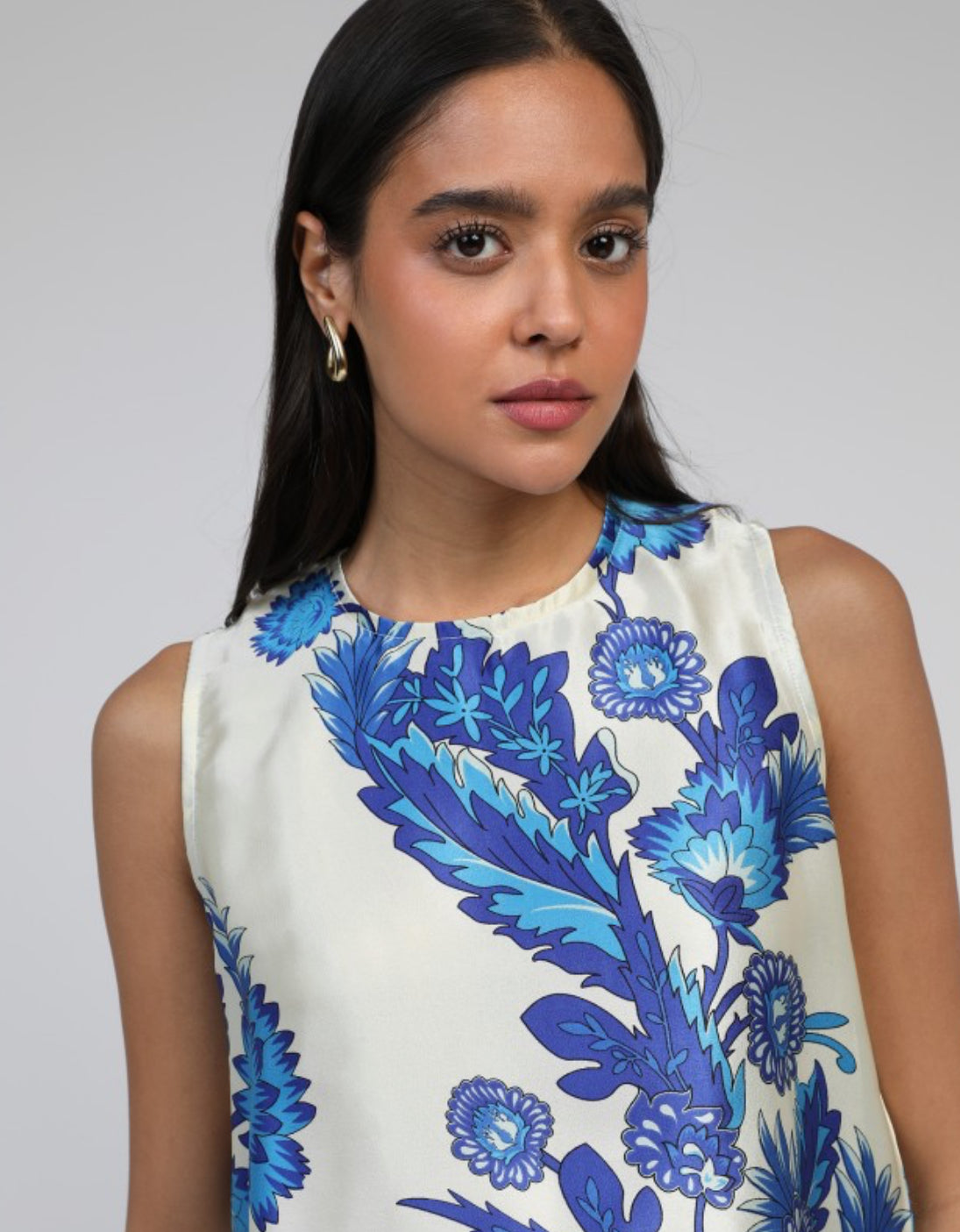Satin Blue Top