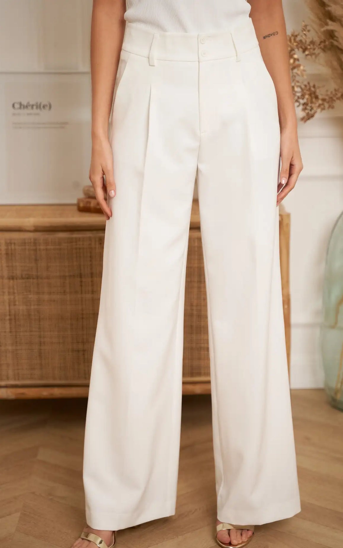 Wide Leg Trouser - White