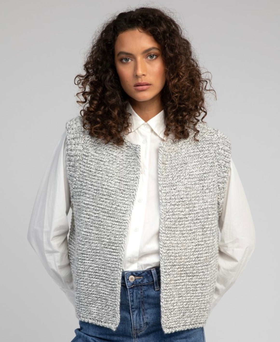 Knitted Waistcoat - Grey