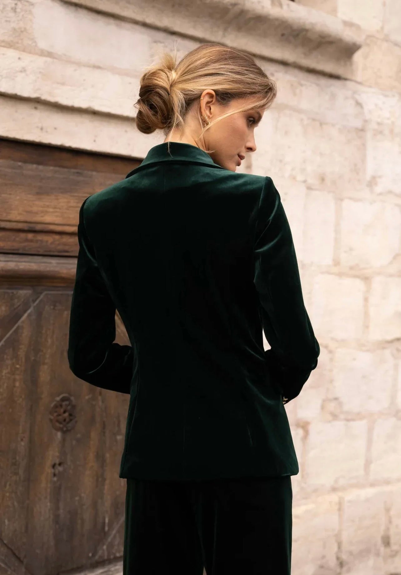 Mia Classic Velvet Jacket, Green - New Colour