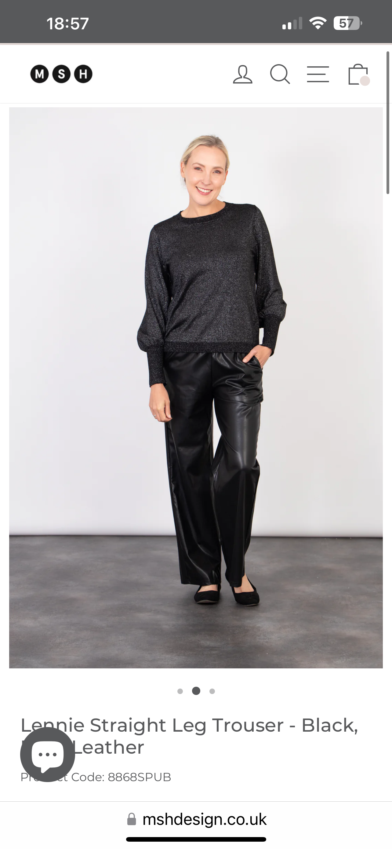 Lennie Faux Leather Straight Leg Trouser