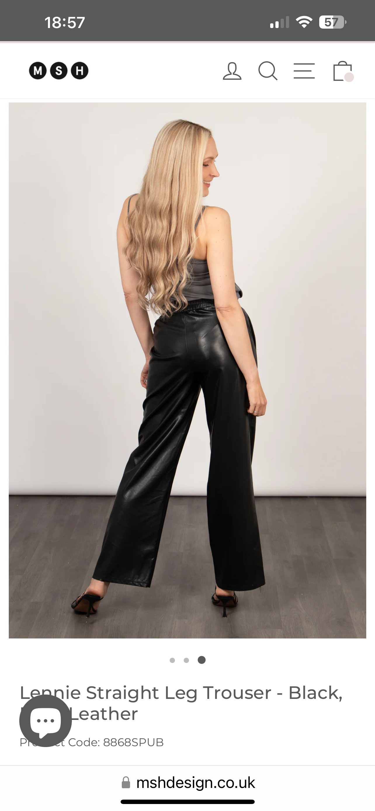 Lennie Faux Leather Straight Leg Trouser