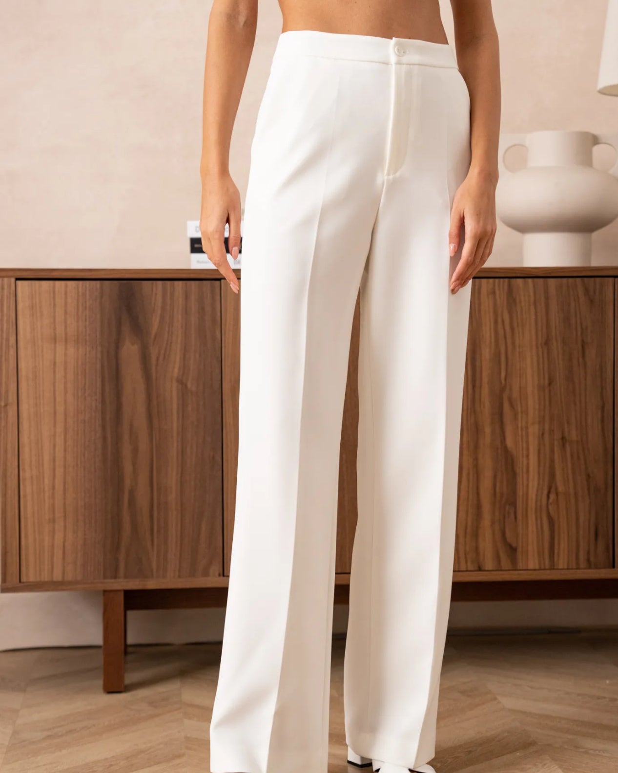 Straight Leg Trouser - White