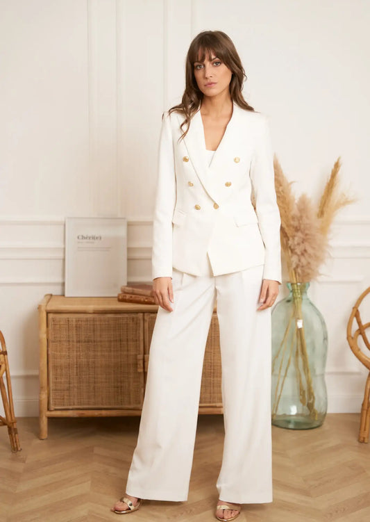 White Double Breasted Jacket