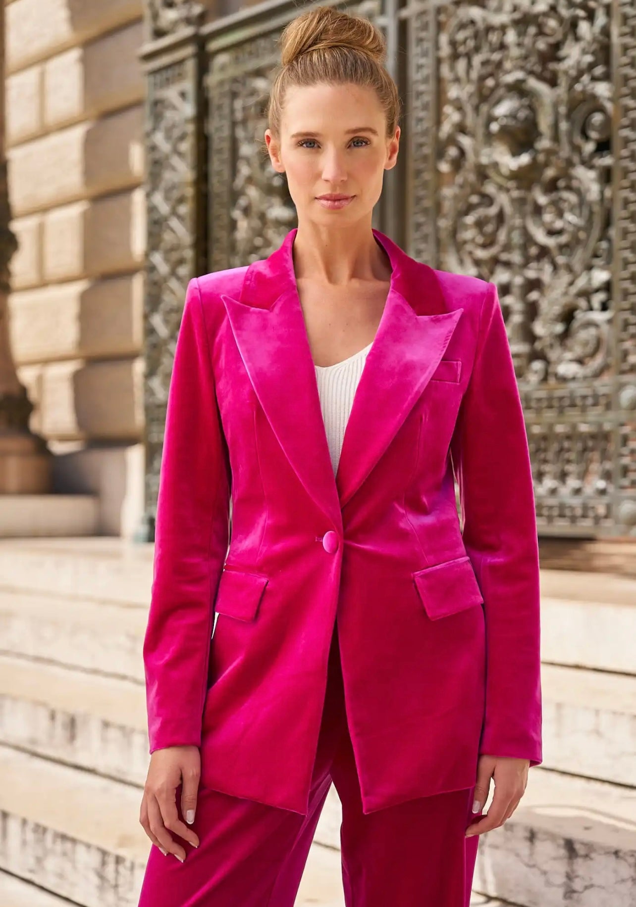 Freya Velvet Jacket, Pink