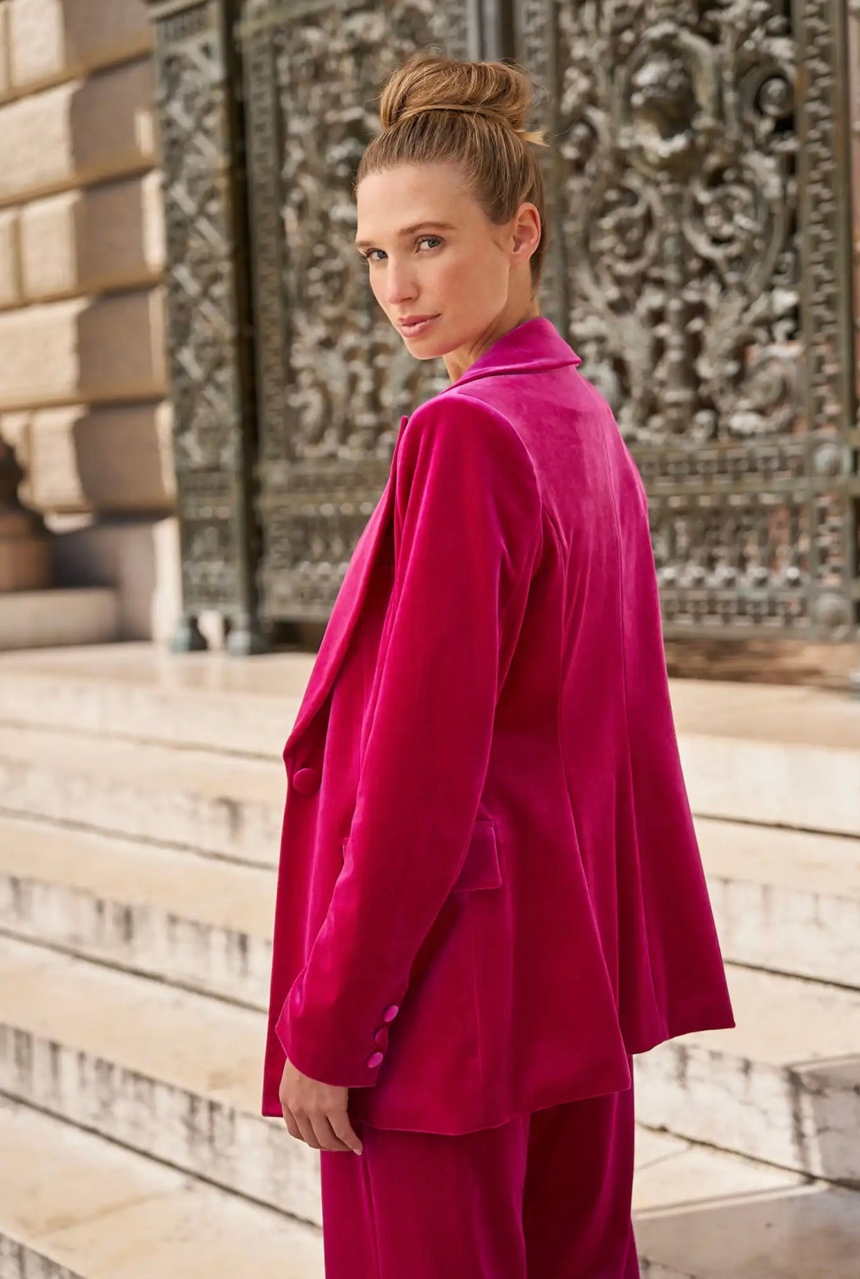 Freya Velvet Jacket, Pink