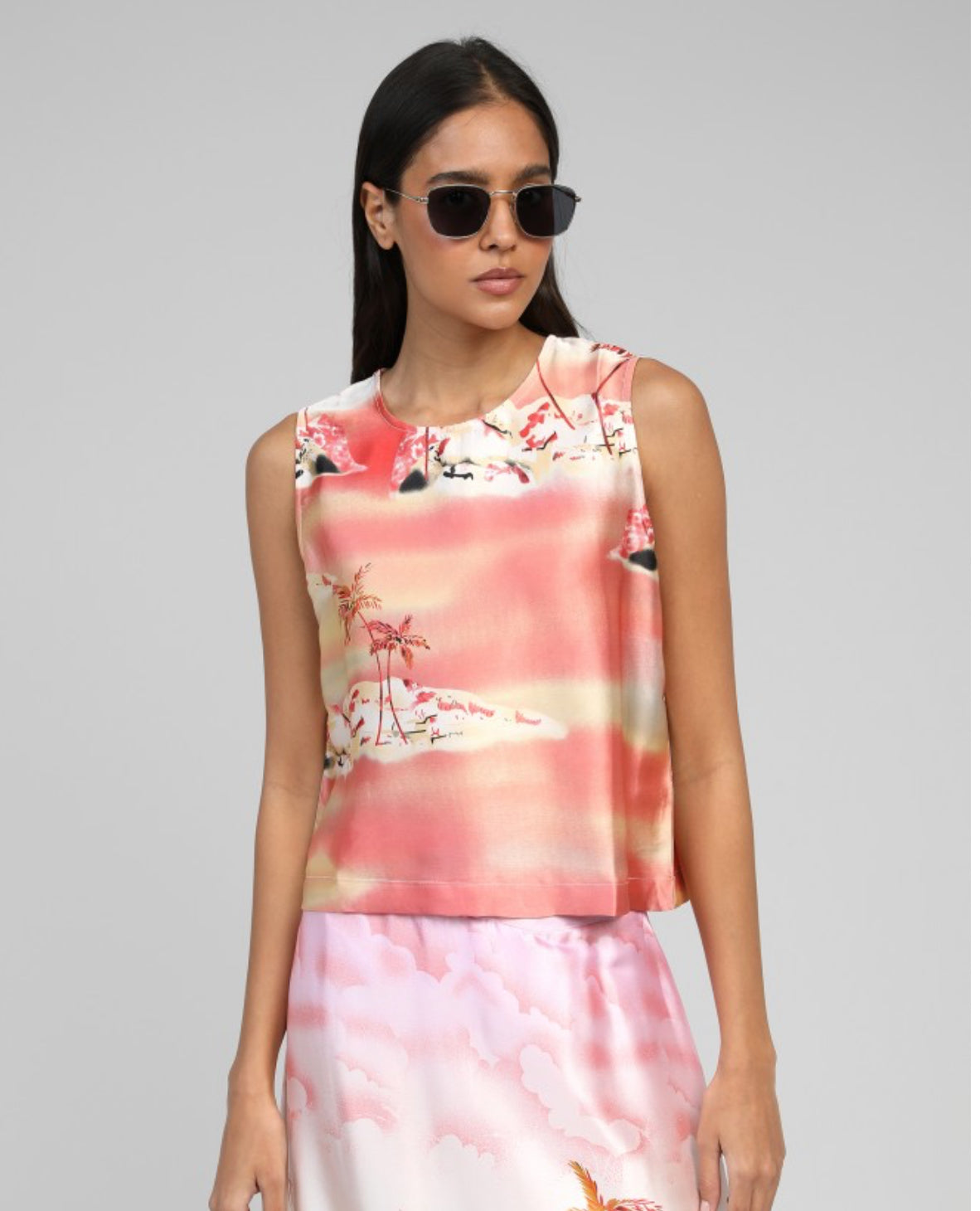 Satin Pink Cabana Top