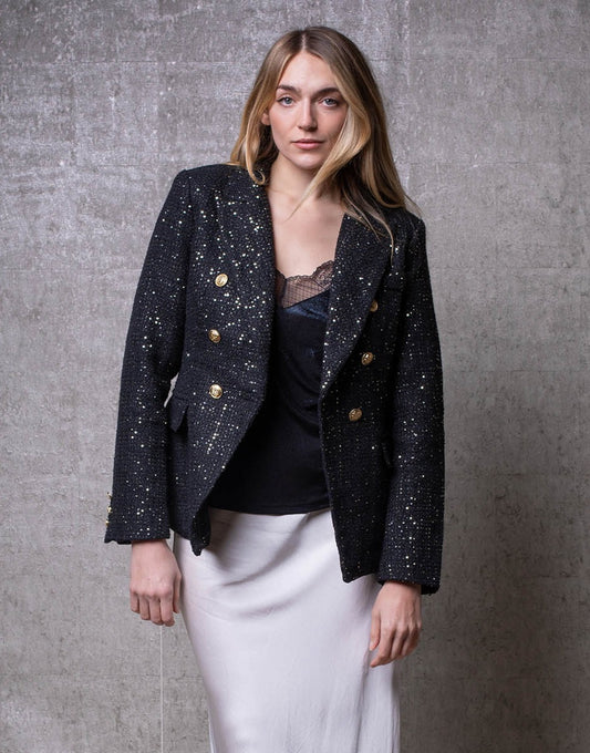 Black Sparkle Tweed Jacket