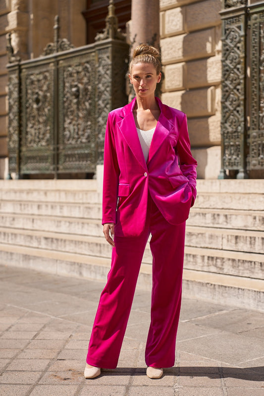 Stella Velvet Oversized Jacket, Pink