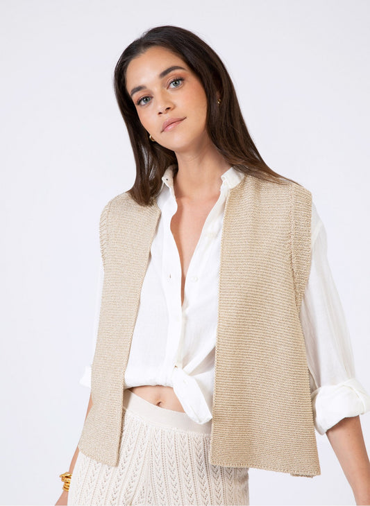 Knitted Waistcoat - Gold